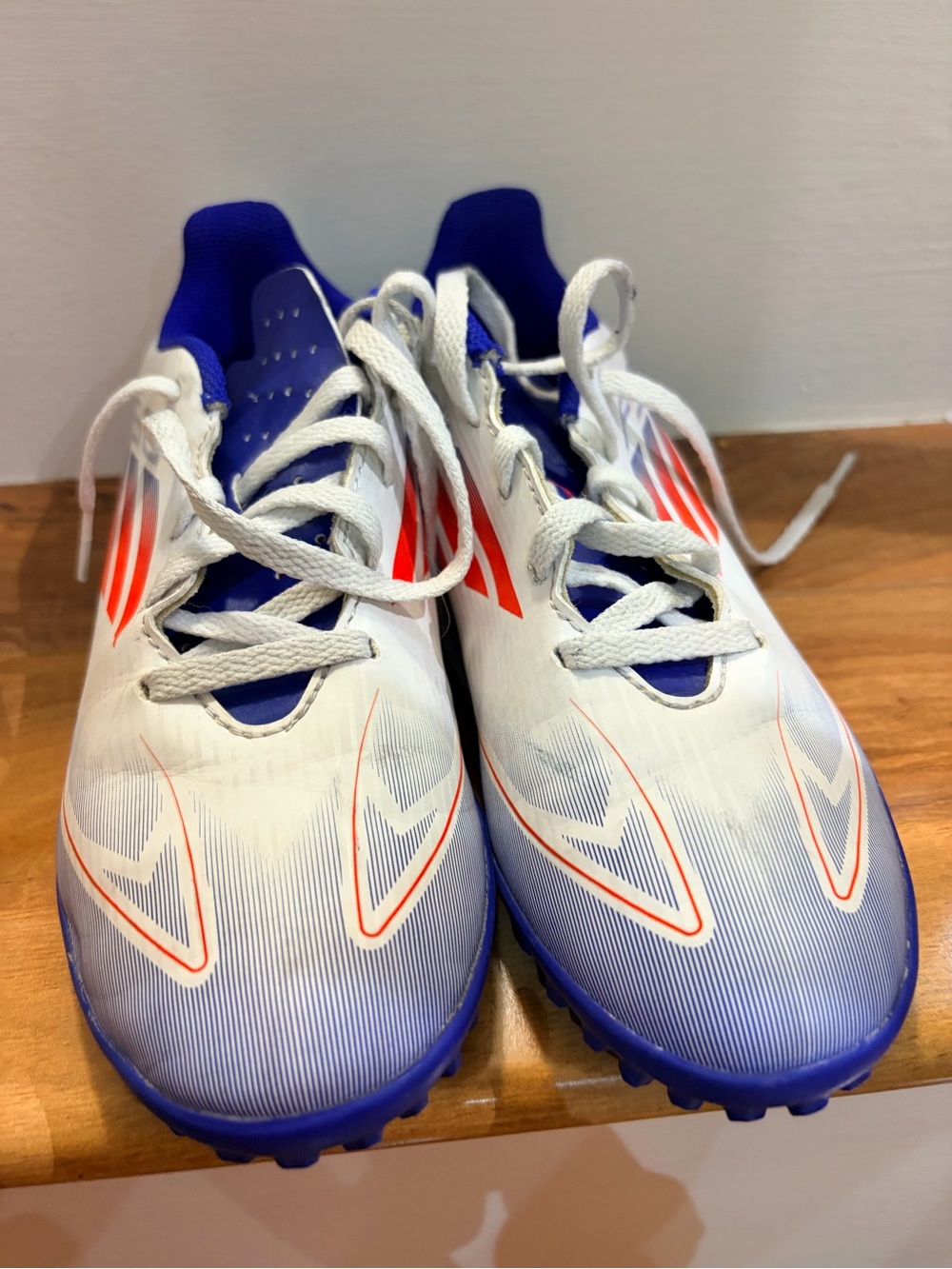 Adidas Lamine Yamal F50 Kids White and Blue Soccer Turf shoes
